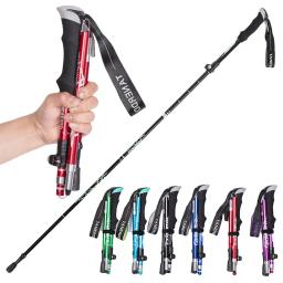 Bastão telescópico para os idosos, Bastão ajustável, Acampamento ao ar livre portátil, Caminhadas, 5 Seção, 1Pc - Image 1