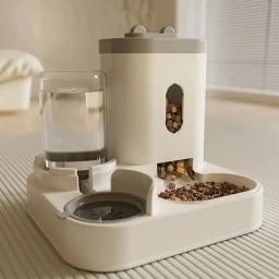 Alimentador automático com dispensador de água para animais de estimação, grande armazenamento de alimentos, tigela de comida, acessórios para filhotes, alimentador para cães e gatos - Image 1