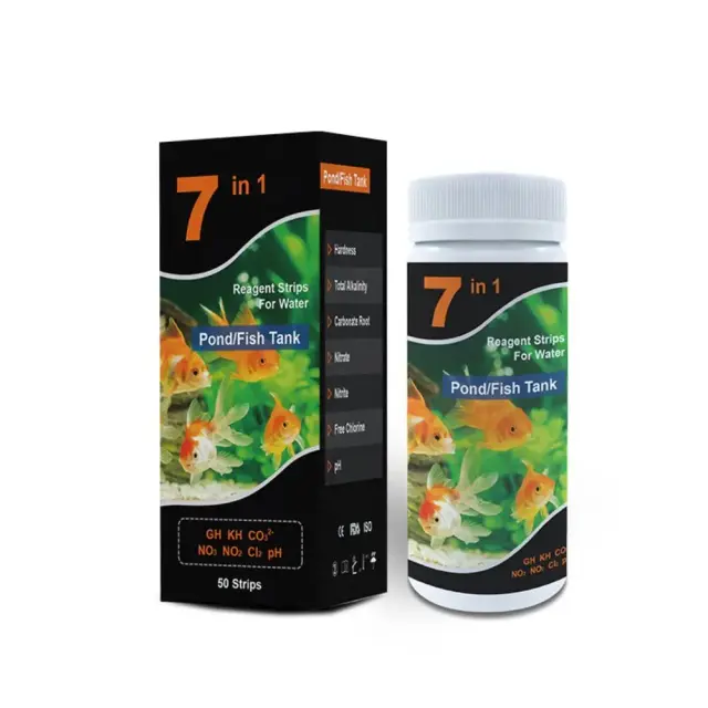 Kit de Testes de Água para Aquário Tropical e Lagoa - 7 em 1, Medição de pH e Mais
