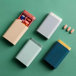 Mini pequena caixa de vitamina portátil para viagem, recipiente organizador, tablet de armazenamento, 7 dias, 6 grades, medicina, óleos de peixe - Image 1