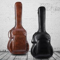 PU couro impermeável guitarra mochila, engroçado estojo, acessórios de instrumentos musicais, acolchoado, PU, 40-41" - Image 2