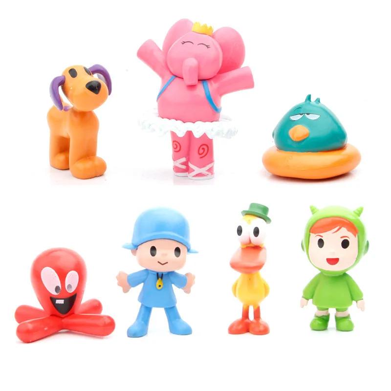 Anime dos desenhos animados pocoyo loula pássaro sonolento figura de ação brinquedos p youyou ornamentos de bolo de plástico boneca elvy pato pvc modelo figuras - Image 1