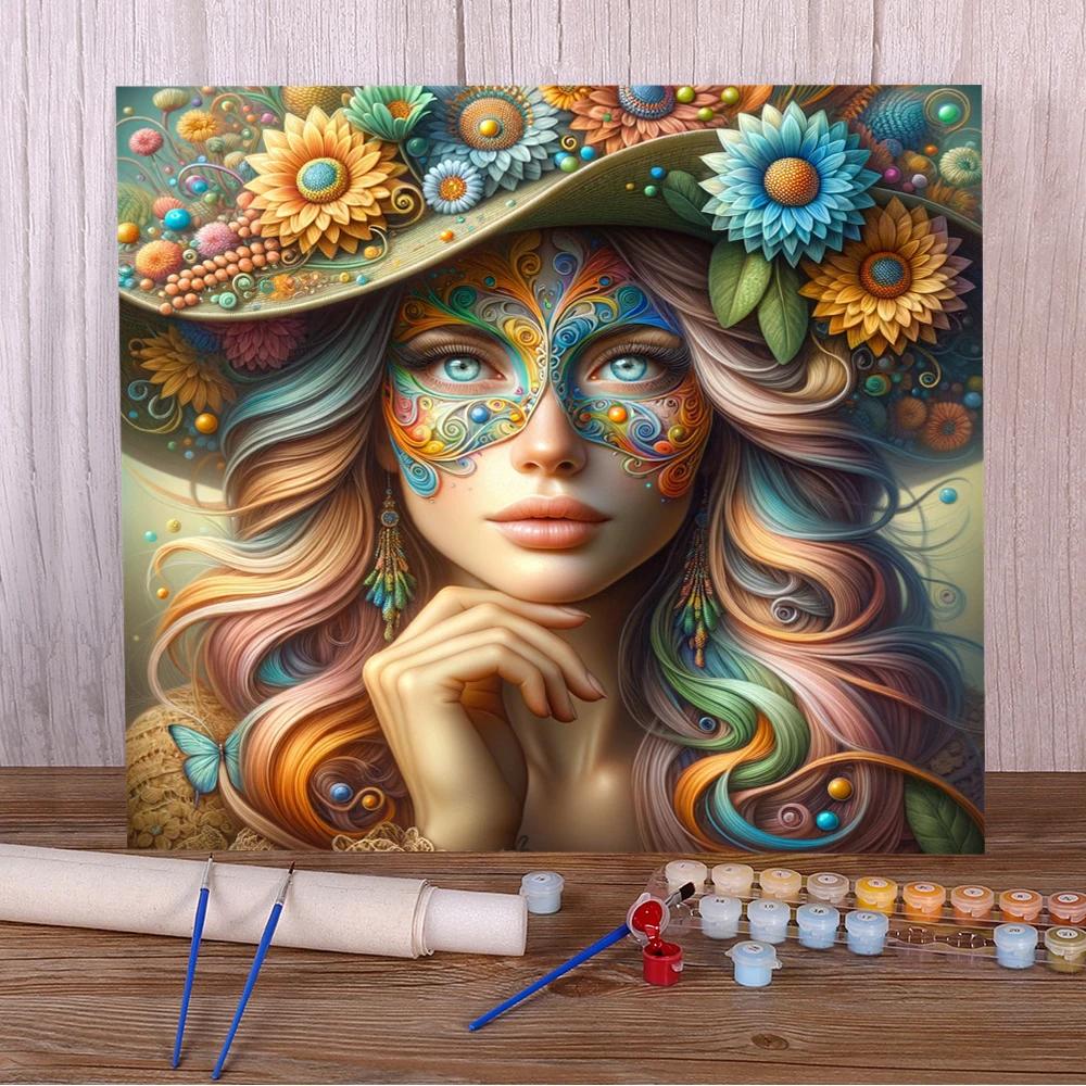 Menina Bonita Pintura por Número, Tinta Acrílica, Kits de Artesanato para Adultos, Decoração para Casa, Presente da Mãe, Frete Grátis, 2024 - Image 1