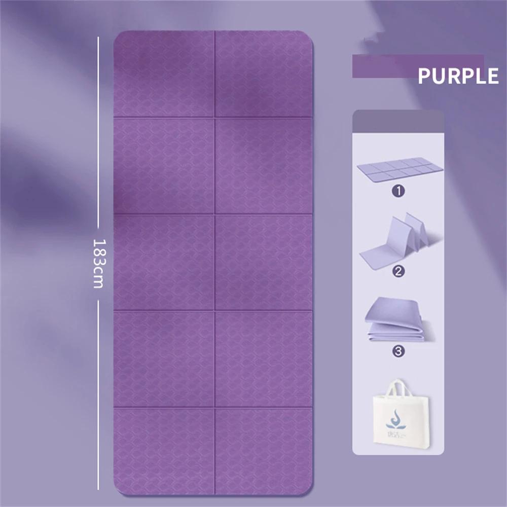 Tapete de Yoga Dobrável, Anti-Slip, Respirável, Fácil de Limpar, Portátil, TPE, Viagem, Escola, Escritório, Fitness, Pilates, 183*61, 4mm - Image 1