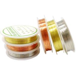 0.3/0.4/0.5/0.6/0.8/1mm ouro/prata/cobre fios de cobre beading fio para artesanato fazendo jóias diy cordão acessórios de corda - Image 3