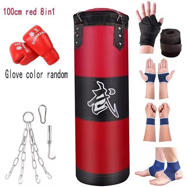 Saco de Pancadas Durável para Boxe com Corrente de Metal e Mosquetão para Treino de Kickboxing, Karatê e Taekwondo