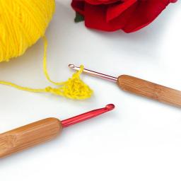 Agulhas De Tricô De Bambu para Artesanato DIY, Ganchos De Crochet, Bordados, Tricô De Madeira, Ferramentas De Tecer, 2.0-6.0mm, 1PC - Image 5