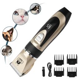 Profissional cabelo elétrico Clipper Set para animais de estimação, grooming aparador para cães e gatos, USB recarregável, baixo decibel, corte de cabelo, corte de cabelo - Image 3