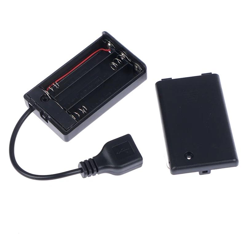 Suporte de bateria portátil Mini AA AAA, Storage Box Case, fonte de alimentação USB, caixa de bateria para 5050, 3528, 2835, LED Strip Light, 1Pc - Image 1