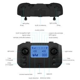 Barco alimentador de pesca de controle remoto sem fio, RC Bait Boat, Alimentador GPS, 1500 m, D20, 12000mAh, 5200mAh, 3 recipientes - Image 4