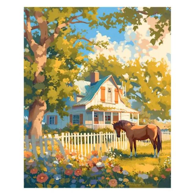 Kits de Pintura a Óleo GATYZTORY para Adultos - Paisagens Coloridas por Números, Pinturas Modernas Feitas à Mão, Presente DIY Perfeito