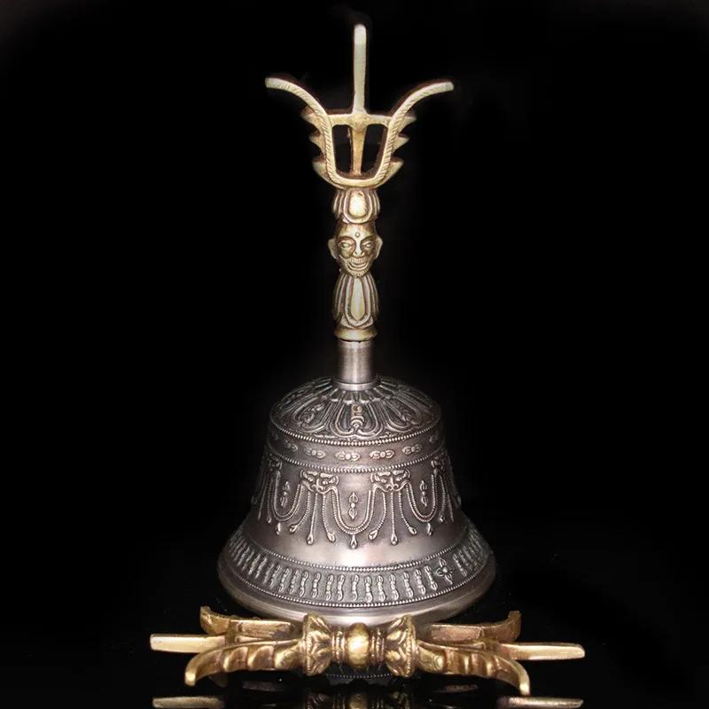 Nepal meditação budista sino de bronze artesanal tibetano sinos sinos da mão do vintage instrumento música yoga meditação ornamentos - Image 1