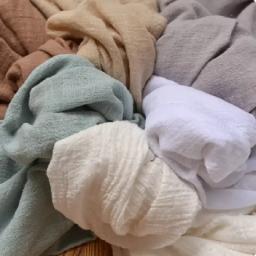 Tecido de algodão de linho fino macio cor sólida material orgânico linho natural puro para costurar roupas artesanais tecido de retalhos - Image 2