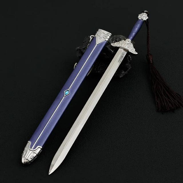Brinquedo Artesanal Modelo de Arma Antiga em Metal com Bainha - Perfeito para Cinema e Televisão, 22cm
