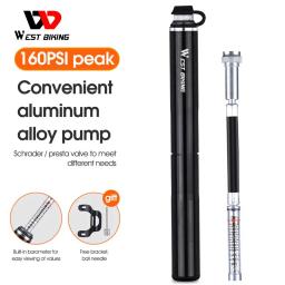 Oeste Biking-Bicicleta Bomba com Manômetro, MTB Ciclismo Bomba, Presta Schrader Mangueira, pneu Inflator de Ar Acessórios, 160PSI - Image 1