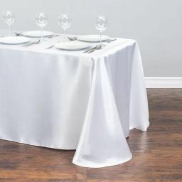 Toalha De Mesa Retangular De Cetim Branco, Decorações De Festa De Casamento, Cobertura De Mesa, Toalha De Mesa De Natal Para O Evento Em Casa - Image 1