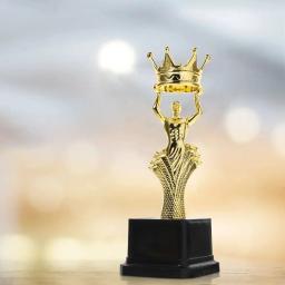 Plástico Recompensa Prêmio Cup, Pequeno Troféu Dourado, Cantando e Dança Concurso Troféu, Estátua Dourada - Image 2