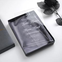 Personalizado obrigado cartões de aniversário com envelope para convites, presente transparente, convite do cartão de casamento, logotipo do texto árabe - Image 1