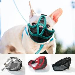 Ajustável malha respirável focinhos para Pet, máscara anti-latido, suprimentos anti-latido, focinho boca máscara, buldogue francês e Pug, focinho curto - Image 2