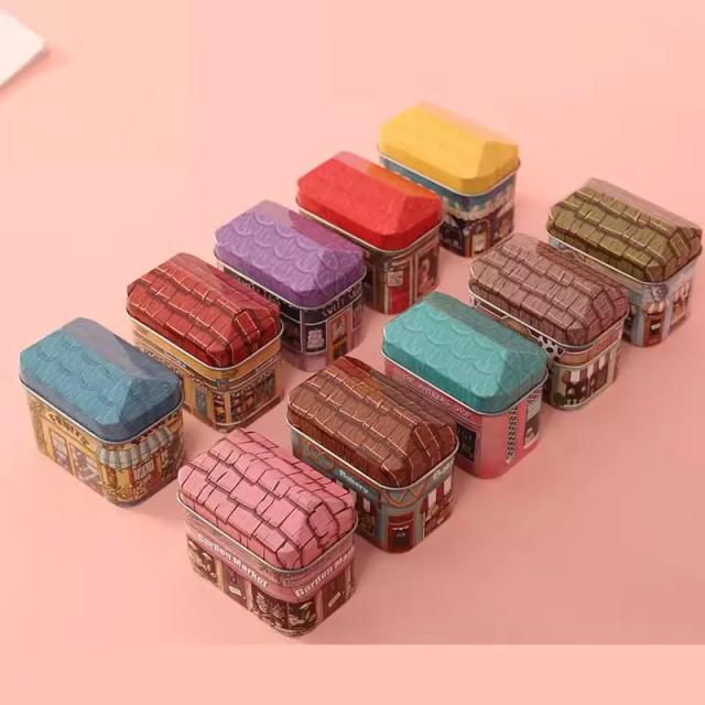 Design Exclusivo de Caixa de Armazenamento Mini Little House com 10 Peças para Jóias, Doces e Presentes de Natal