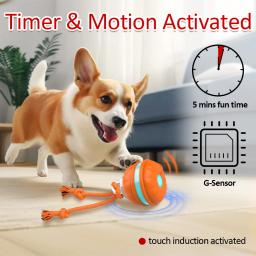 Brinquedo interativo do cão Bola Movimento Ativado Brinquedo do cão inteligente, Bolas De Provocação Em Movimento Automático, Limpeza Do Filhote De Cachorro, Brinquedos De Mastigação De Dentes, Corda De Nó - Image 3