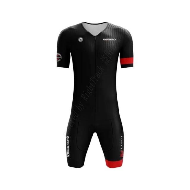 Righttrack Skinsuit Triathlon Masculino Manga Curta Performance Aero-Fit Premium
