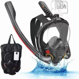 Tubo duplo Silicone Snorkeling Máscara, Full Dry Mergulho Máscara, Adulto Óculos De Natação, Auto-contido, Respiração Subaquática - Image 1
