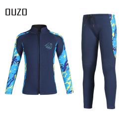 Wetsuit de neoprene para crianças, camisa e calça maiô para meninos e meninas, roupas molhadas 2.5mm, esportes aquáticos, surf, mergulho, caiaque, 2 peças por conjunto - Image 1