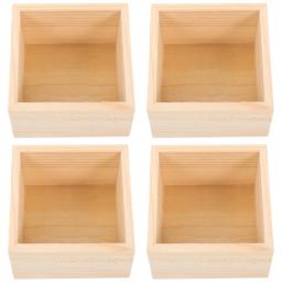 Caixa De Madeira De Artesanato, Gavetas De Caixa Inacabadas, Armazenamento De Caixas De Lembrança De Plástico, Grandes Organizadores De Desktop, Decoração Doméstica, 4 Pcs - Image 1