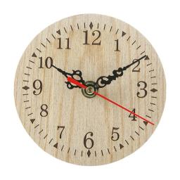 1 pçs relógio de parede versátil colocação relógio 12cm clássico retro pendurar relógio de parede decoração para casa relógio de parede de madeira prático diy - Image 1
