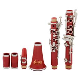 SLADE-Clarinete Profissional com Acessórios Bolsa, Clarinete Bb, 17 Chaves, 6 Anéis Clarinete Vermelho, Instrumentos de Sopros - Image 2