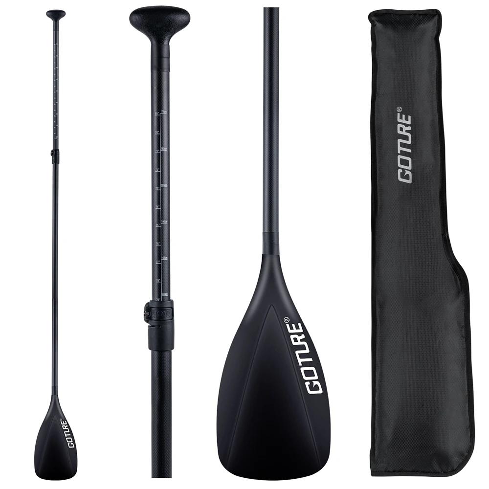 Goture sup paddle eixo de fibra de carbono completo 3 seções ultra leve 170-215cm ajustável portátil stand up paddle board acessórios - Image 1