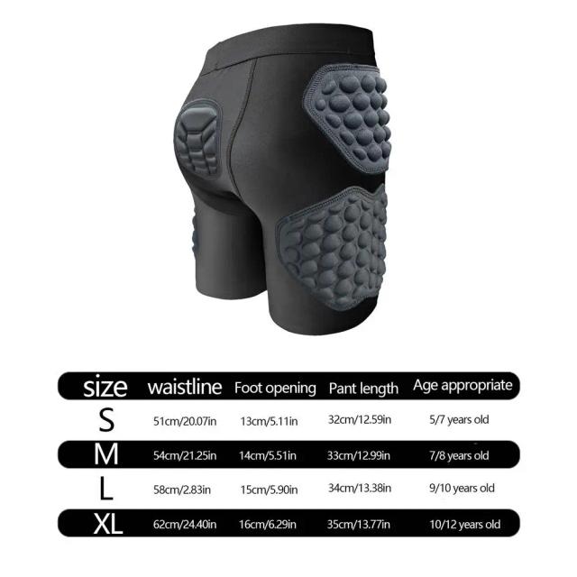 Shorts de Compressão Acolchoados para Crianças com Proteção 3D e Respirabilidade Ideal
