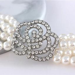 Pérolas strass jóias para gato e cão, quatro linhas gargantilha, corrente de cão, coleira, colar, suprimentos - Image 4