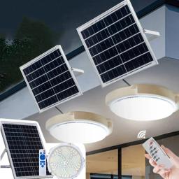 60/500w led solar luz de teto luz pingente ao ar livre indoor lâmpada de energia solar com linha luz do corredor para decoração do jardim quente - Image 1