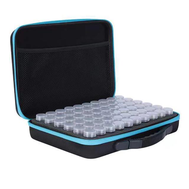 Rosa bolsa dupla camada pinturas diamante acessórios organizador caixas pintura mala ferramentas recipientes de armazenamento contas caixa saco