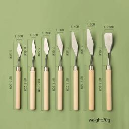 Conjunto de 7 faca de tinta a óleo, espátula para pintura do bolo, mini paleta, ferramenta de cozimento, ferramenta de escultura - Image 6