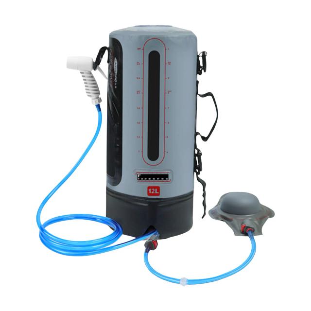 Chuveiro Solar Portátil 12L para Camping com Bomba de Pé e Bico à Prova d'Água для Praia