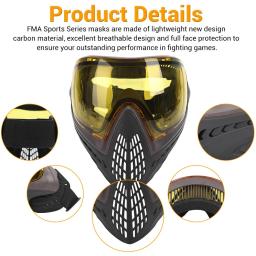 FMA-Máscara Facial Completa com Lente de Dupla Camada, Paintball Segurança, Máscara Protetora, Óculos Anti-Nevoeiro, Equipamento Tático Airsoft, F1 - Image 3