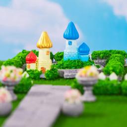 Miniatura Simulado Lawn Bouquet, Castelo de Tijolos, Micro Paisagem, Ornamentos para Decorações Home, DIY Acessórios, Estatueta - Image 5