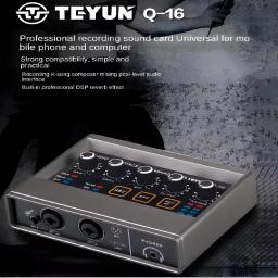 Teyun Q-16 misturador de som áudio profissional cartão canal monitoramento guitarra elétrica gravação ao vivo para interface estúdio cantando dj - Image 1