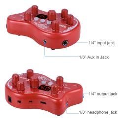 Summina PockRock Guitarra Portátil Processador Multi-efeitos Pedal de Efeito 15 Tipos de Efeito 40 Ritmos de Tambor Função de Afinação - Image 5
