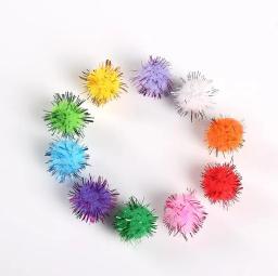 Glitter pompom pom bola, cores sortidas, para artesanato, decoração de festas, cores sortidas, 5cm, 200pcs - Image 5