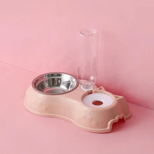 Tigela e Bebedouro Automáticos Elevados para Cães e Gatos - Alimentador Multifuncional Tudo-em-Um