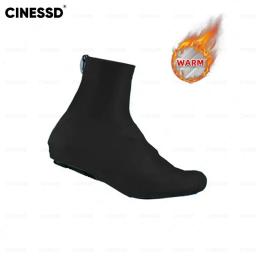 Mountain Bike Shoe Cover para homens e mulheres, cor sólida, quente, lã, esportes, inverno - Image 5