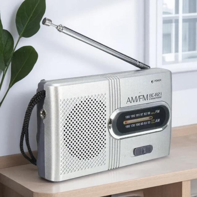 Mini Rádio Portátil FM/AM Recarregável Stonego - Vermelho