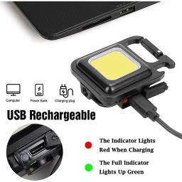 Luz do chaveiro luz forte lanterna recarregável ao ar livre multi-função portátil mini luz de trabalho pequeno portátil led - Image 3