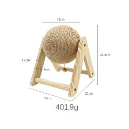 Bola de garra para pet, Brinquedo arranhão coelho, Sisal de madeira, Bola de arranhão interativa para gatinho, Pequenos animais - Image 6