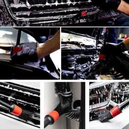 5 pçs kit de escova de limpeza do carro detalhe automático escovas poeira para interior do carro detalhando escova conjunto roda jantes escova limpa ferramentas - Image 3