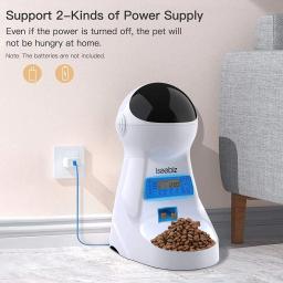 Iseebiz 3l alimentador automático para animais de estimação dispensador de comida inteligente para gatos cães temporizador tigela auto gato do cão suprimentos alimentação para animais de estimação registro voz - Image 4